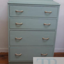 Commissioned duck egg blue drawers.