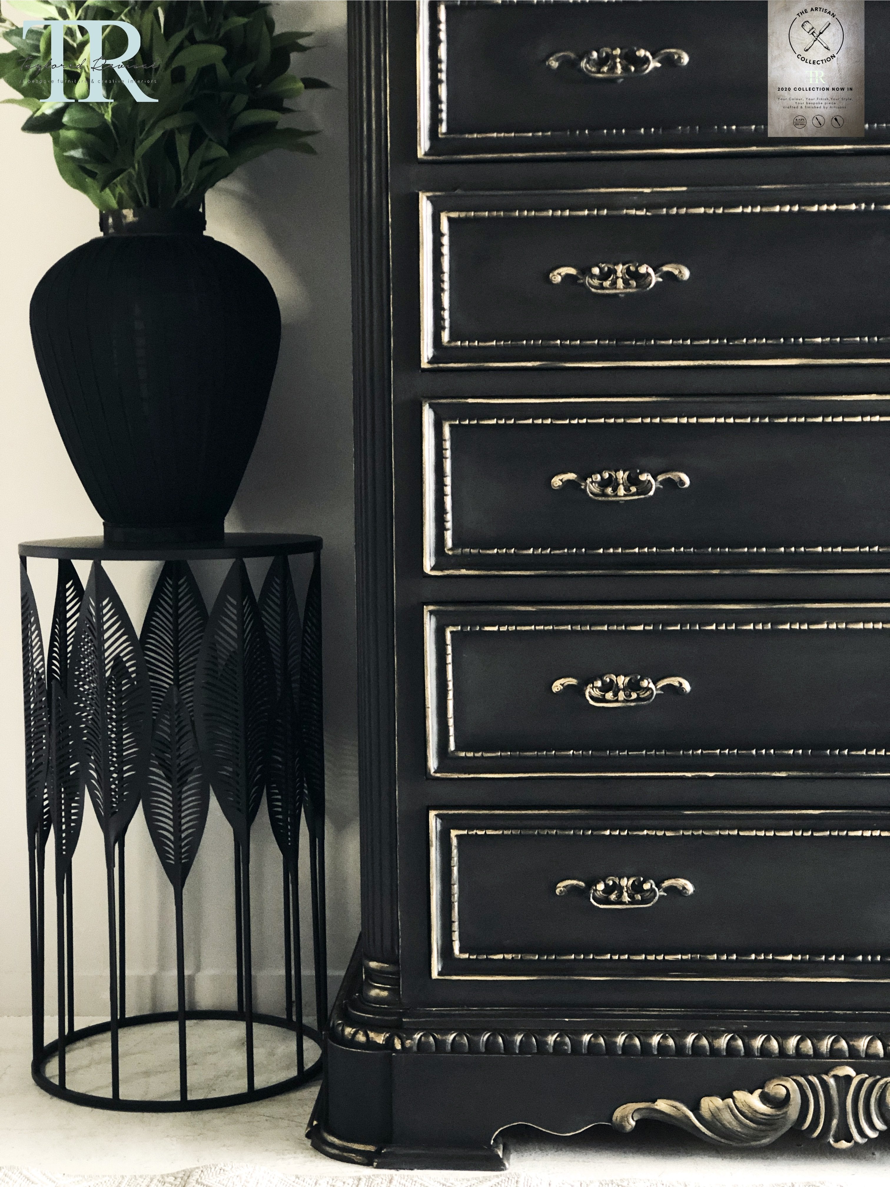 Not For Sale - Commissioned Chest of drawers in Midnight & Black wax