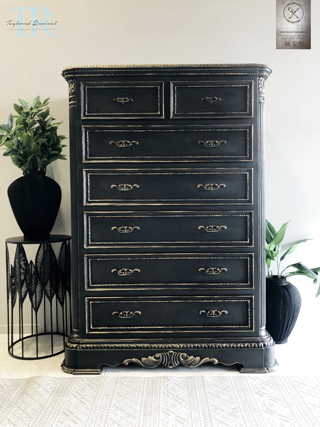 Not For Sale - Commissioned Chest of drawers in Midnight & Black wax