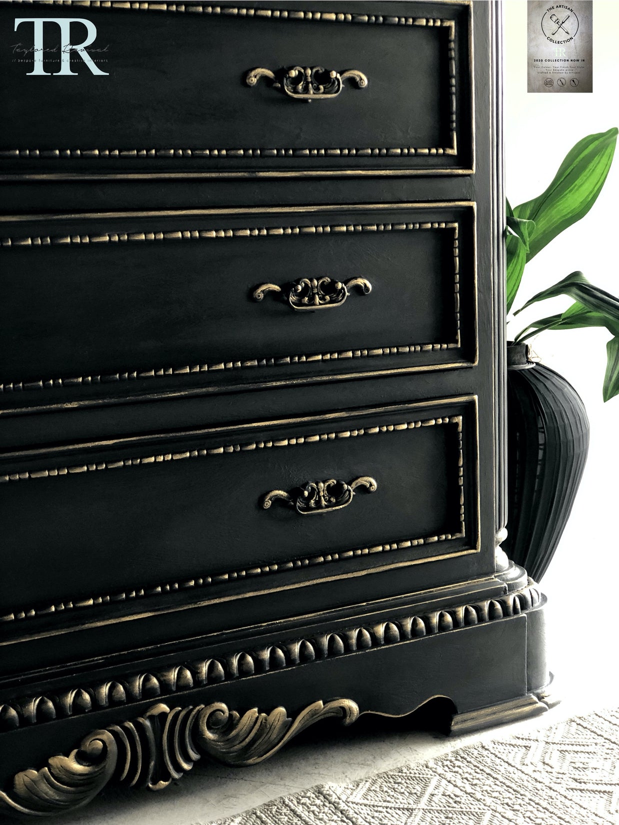 Not For Sale - Commissioned Chest of drawers in Midnight & Black wax