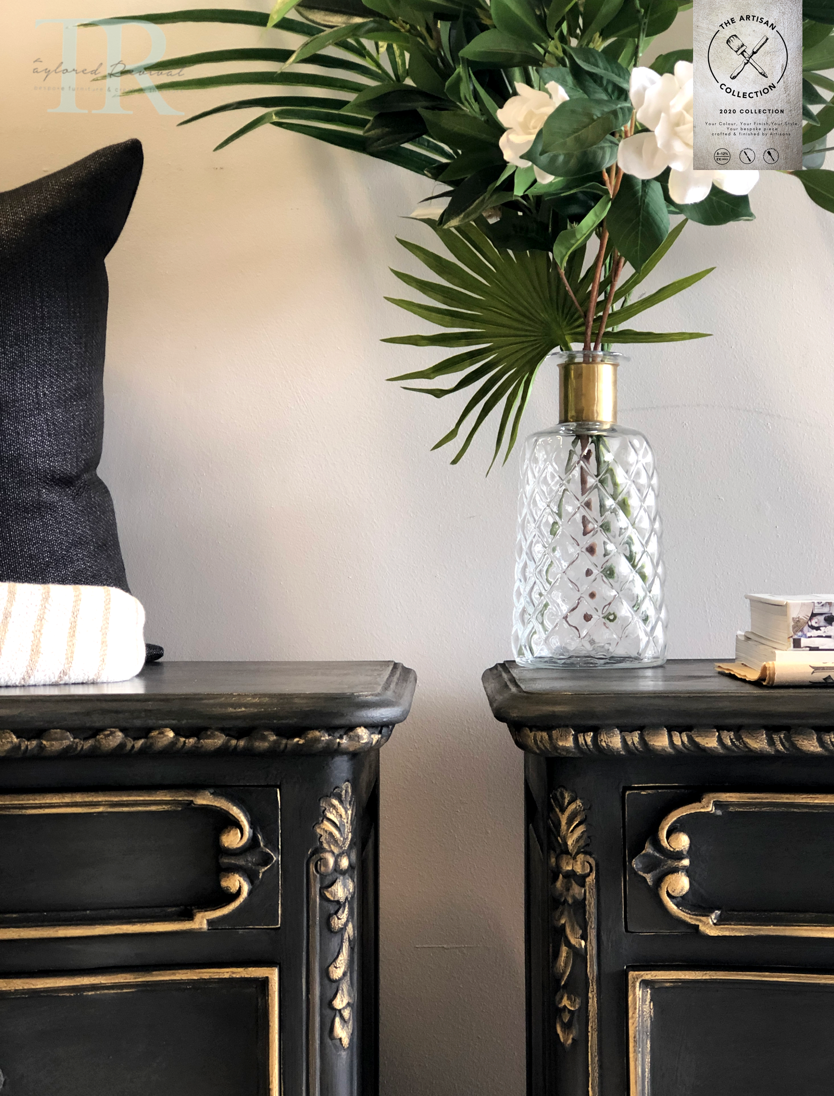 Not For Sale - Commissioned Bedside tables in Midnight Chalk Paint