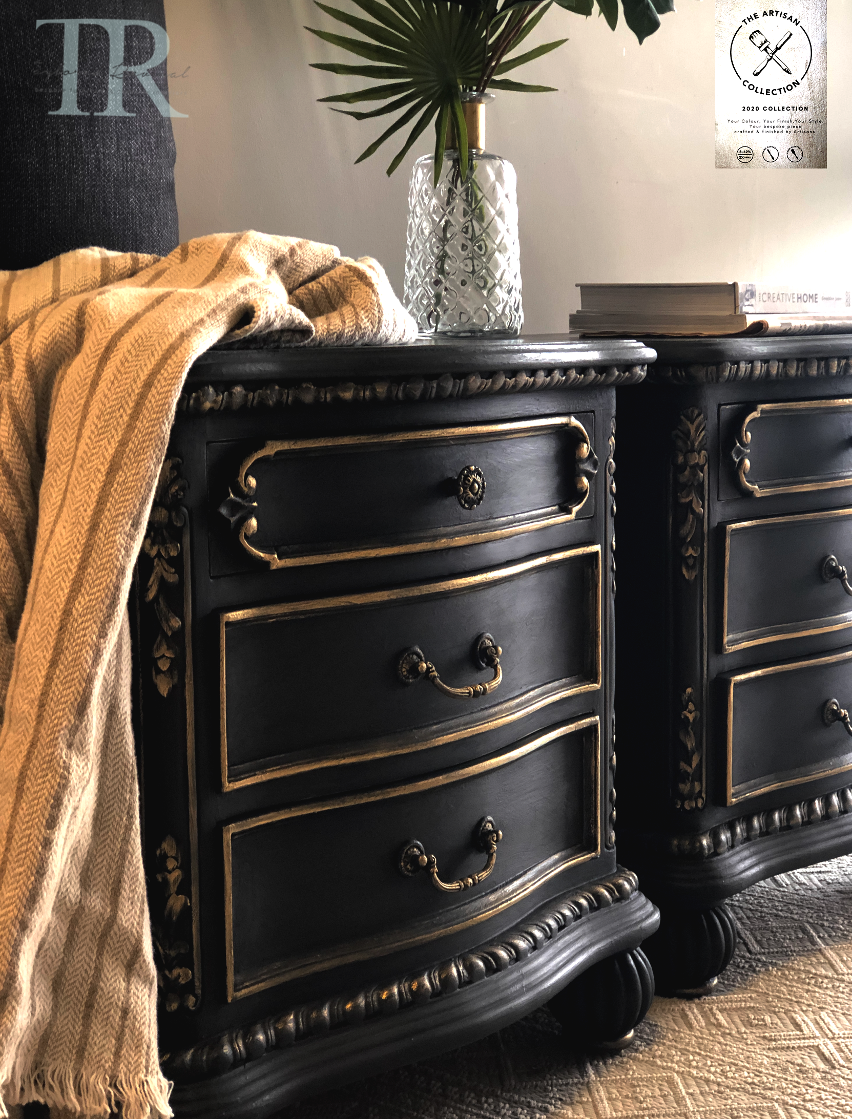 Not For Sale - Commissioned Bedside tables in Midnight Chalk Paint