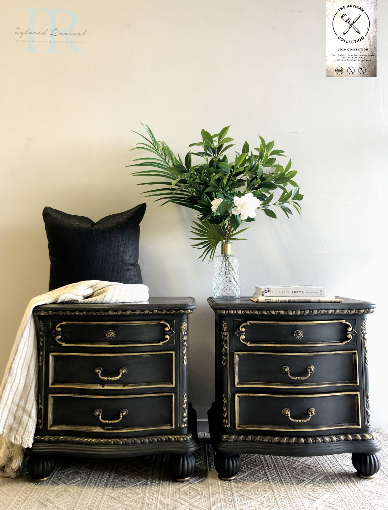 Not For Sale - Commissioned Bedside tables in Midnight Chalk Paint