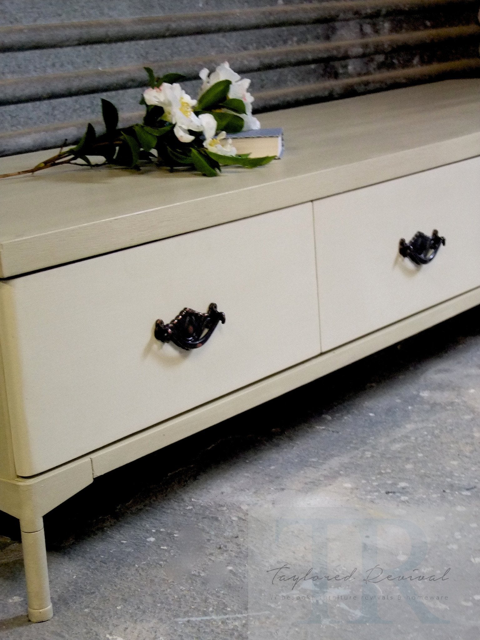 Not For Sale - Commissioned bedside and low cabinet in country grey