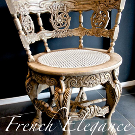 Not For Sale - Andrea : French Elegance collection: Hand painted, round ornate chair in Coco and Antoinette