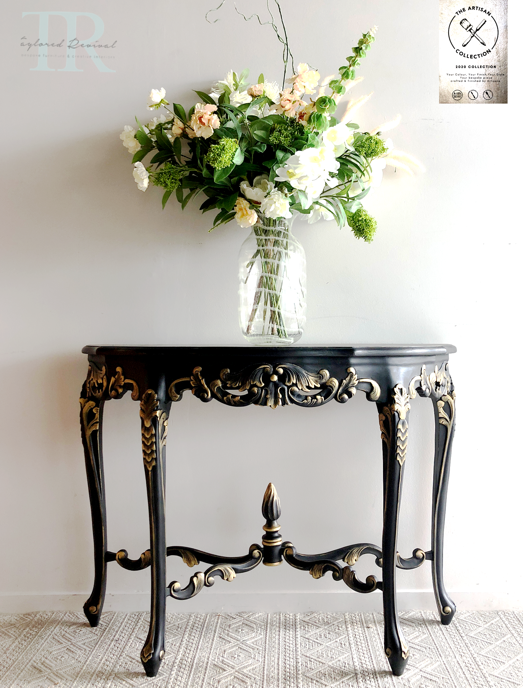 Not For Sale - Commissioned hall table in Victorian Black and Gold
