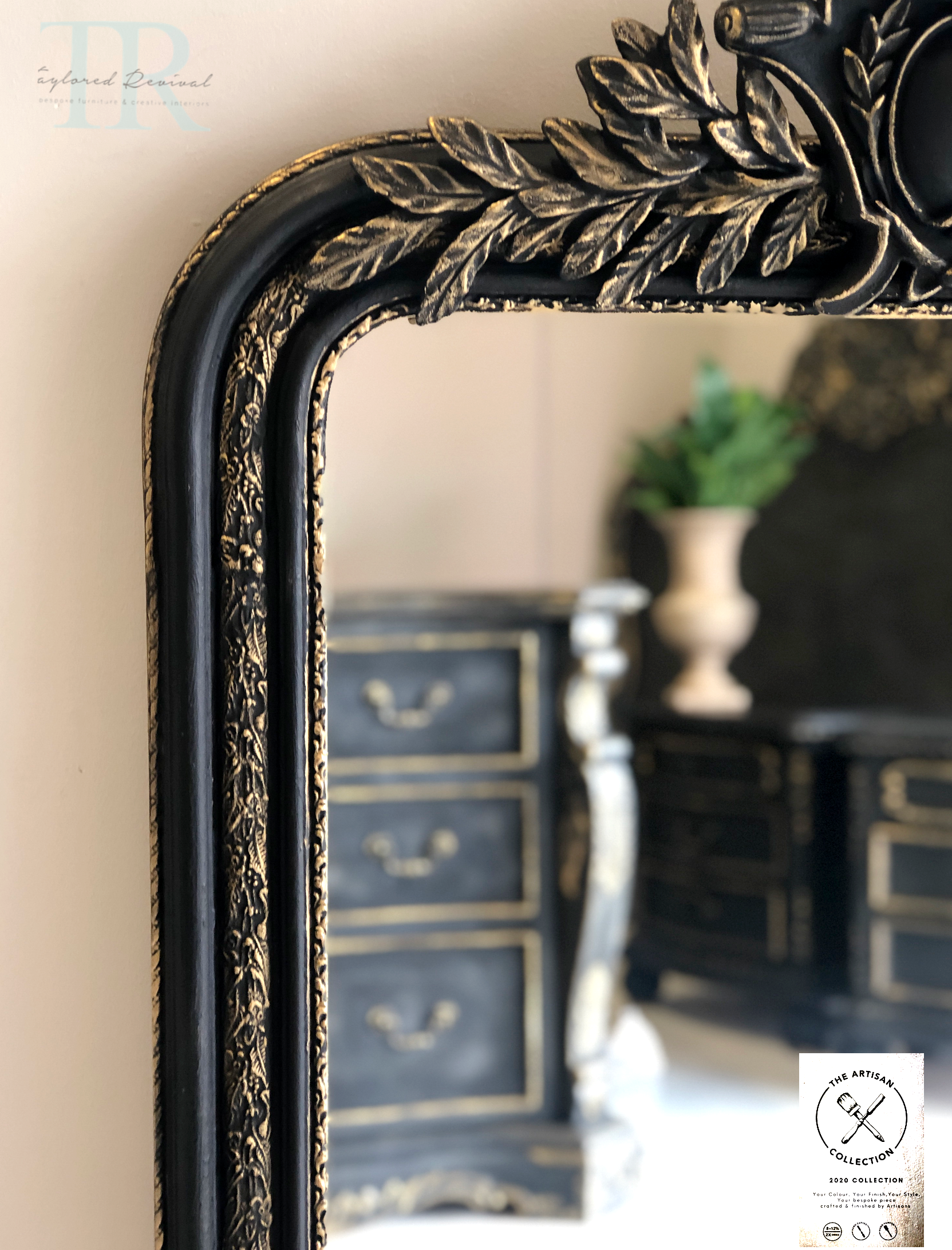 Not For Sale - Commissioned Mirror in Victorian Black and Gold