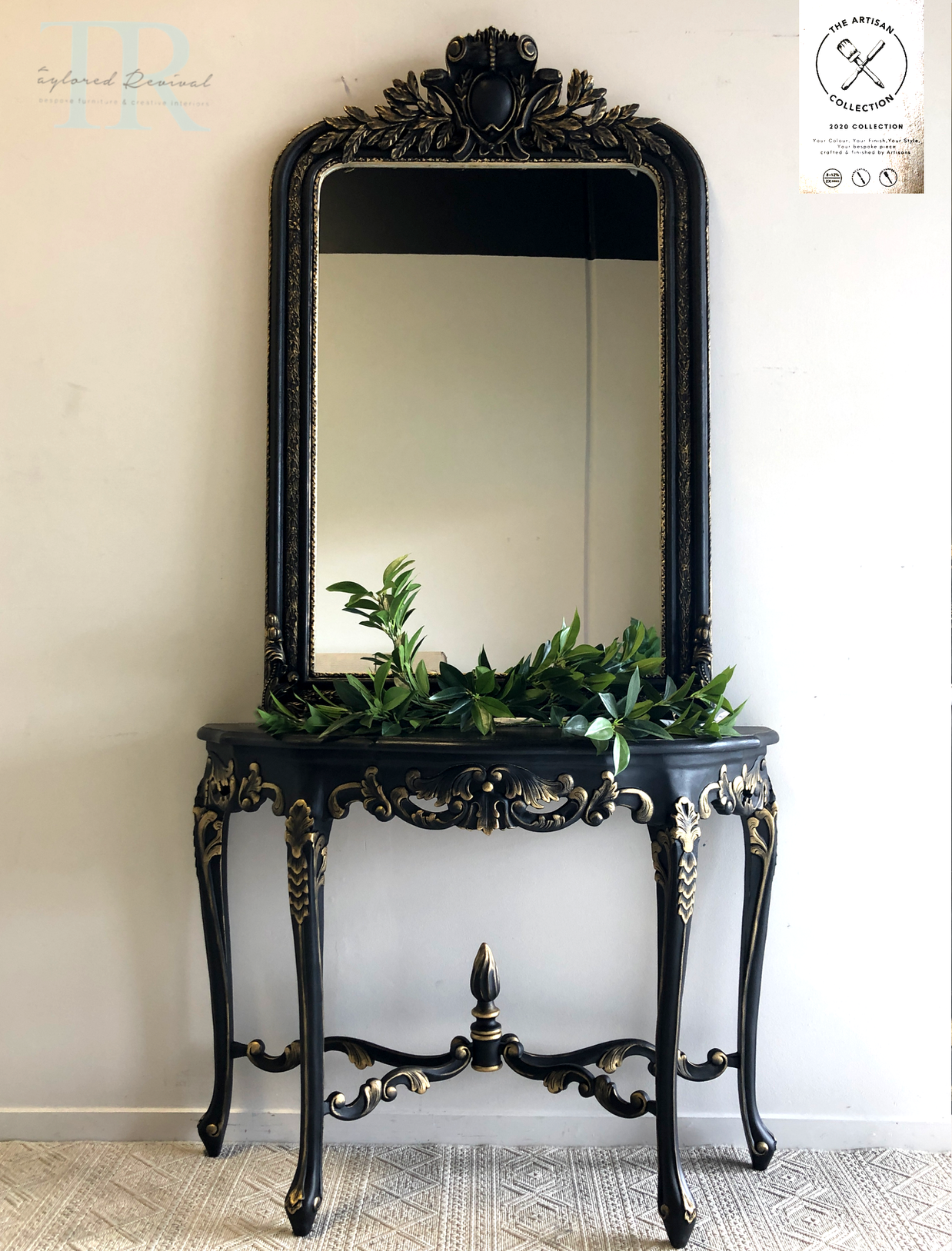 Not For Sale - Commissioned Mirror in Victorian Black and Gold