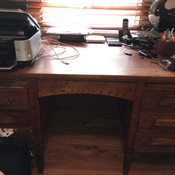 Not For Sale - Commissioned Desk in Graphite and French Linen