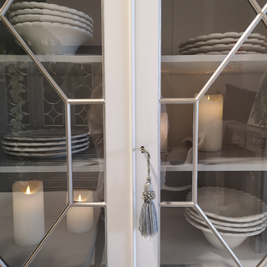 Not For Sale - Commissioned Crisp White cabinet in Vintro Crystal No Seal