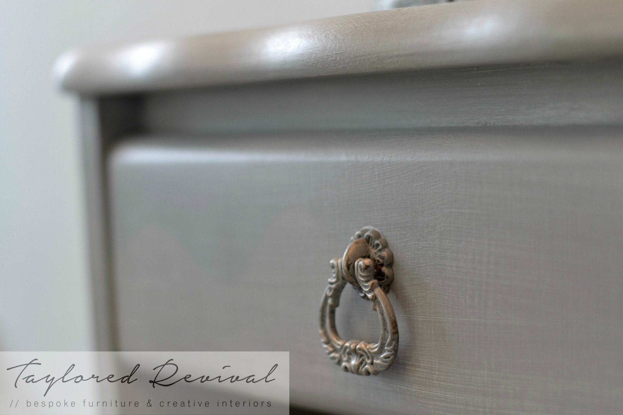 Not For Sale - Bedside & Headboard - Paris grey with a White wash