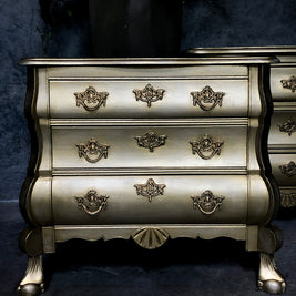 Not For Sale - Handpainted French bedsides in Metallics