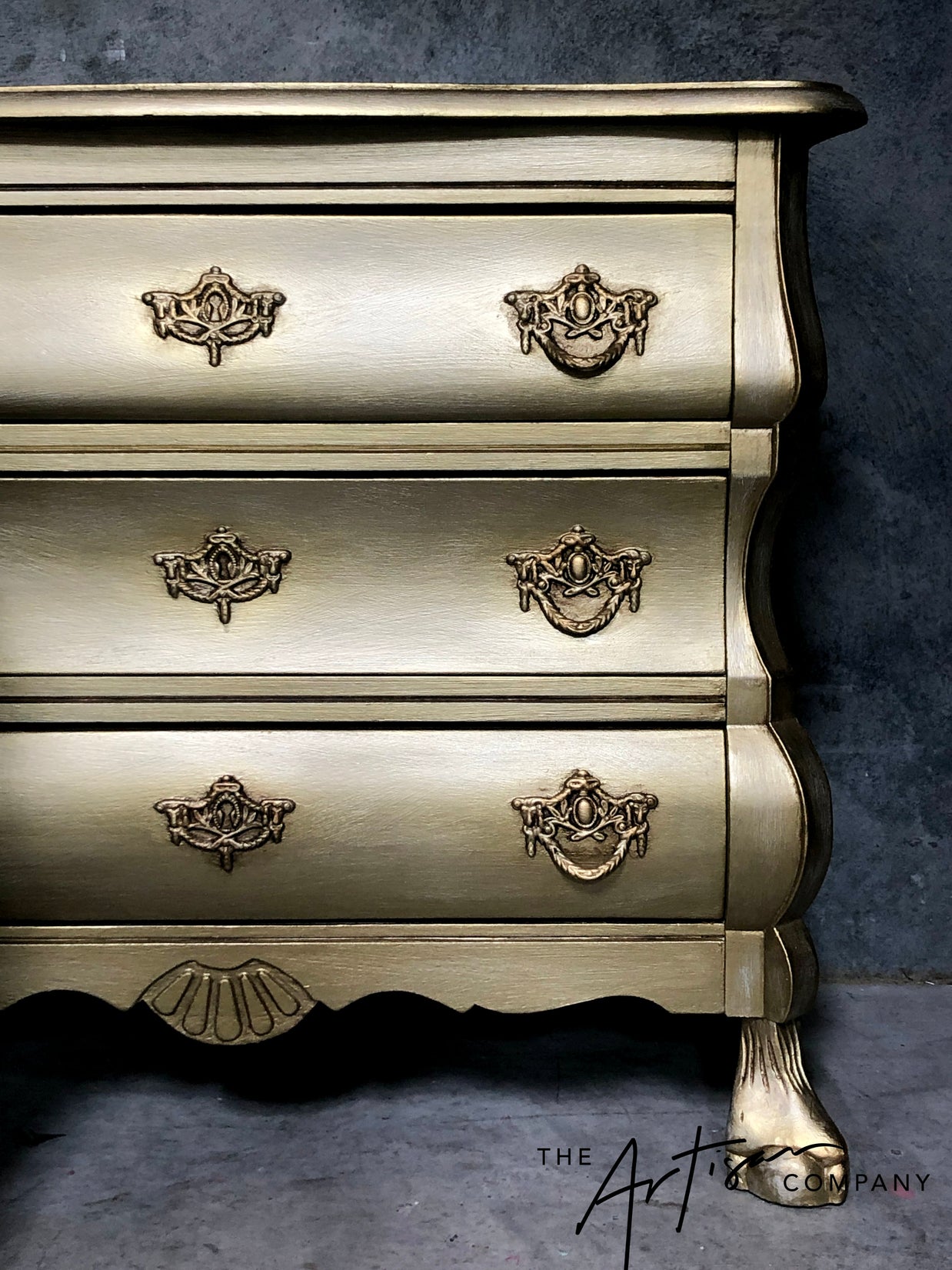 Not For Sale - Handpainted French bedsides in Metallics