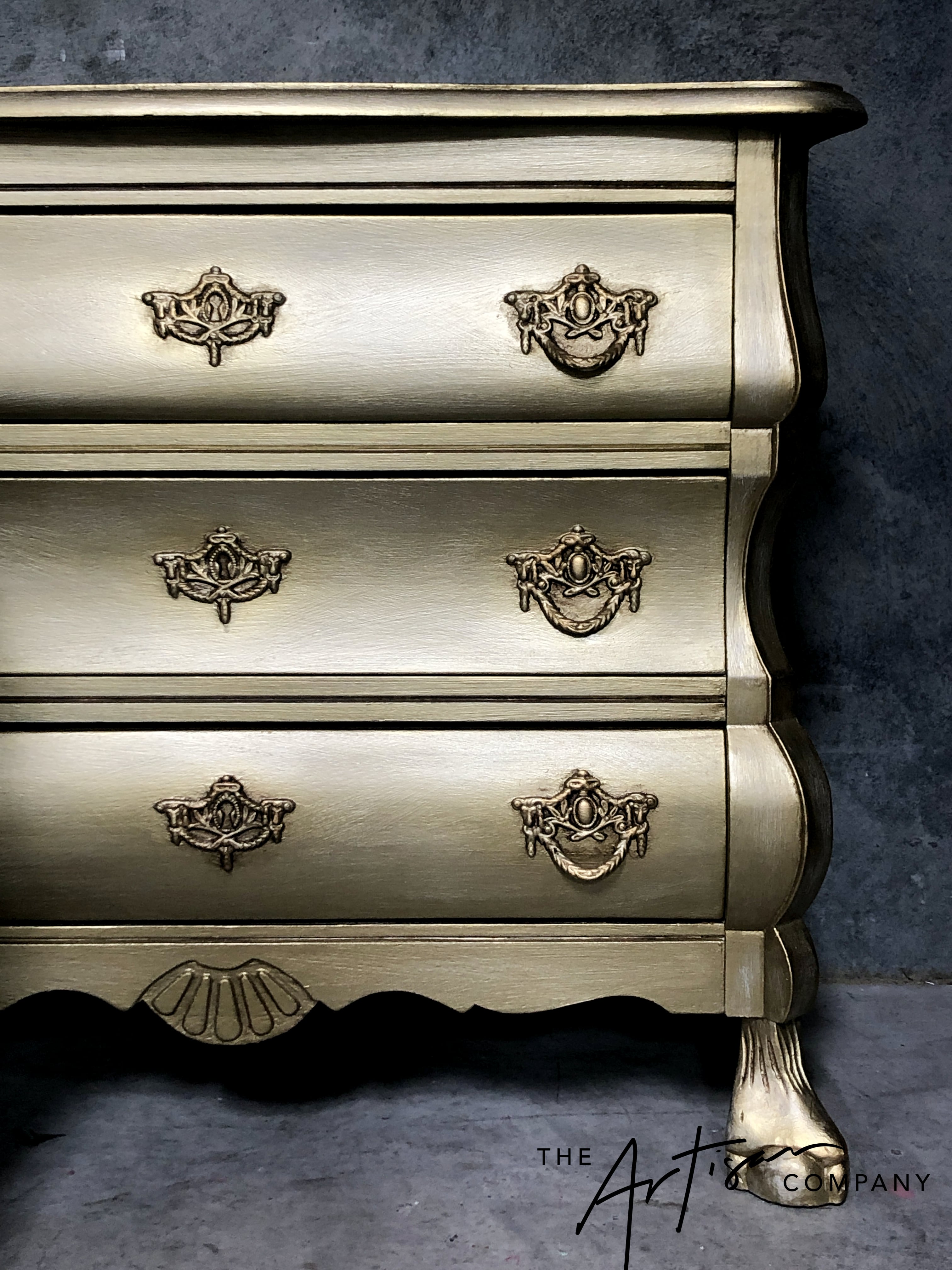 Not For Sale - Handpainted French bedsides in Metallics