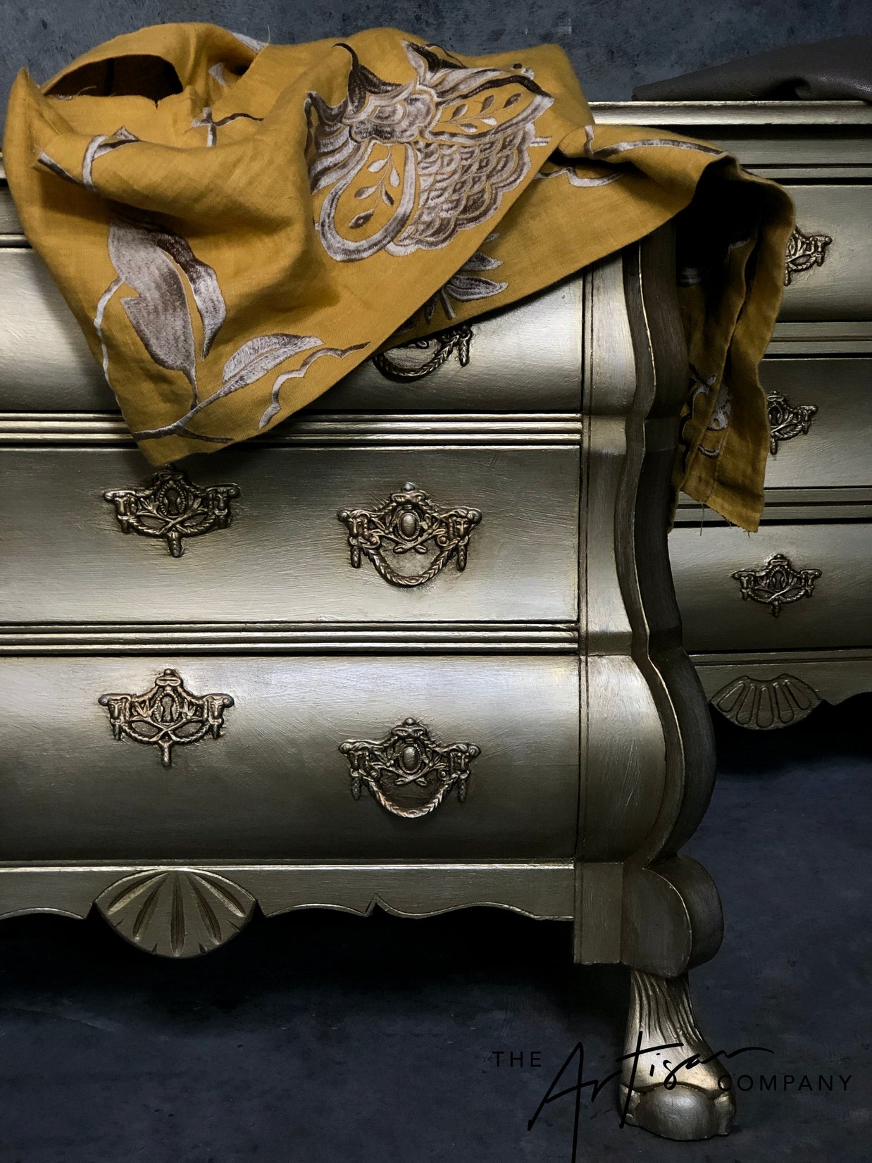 Not For Sale - Handpainted French bedsides in Metallics