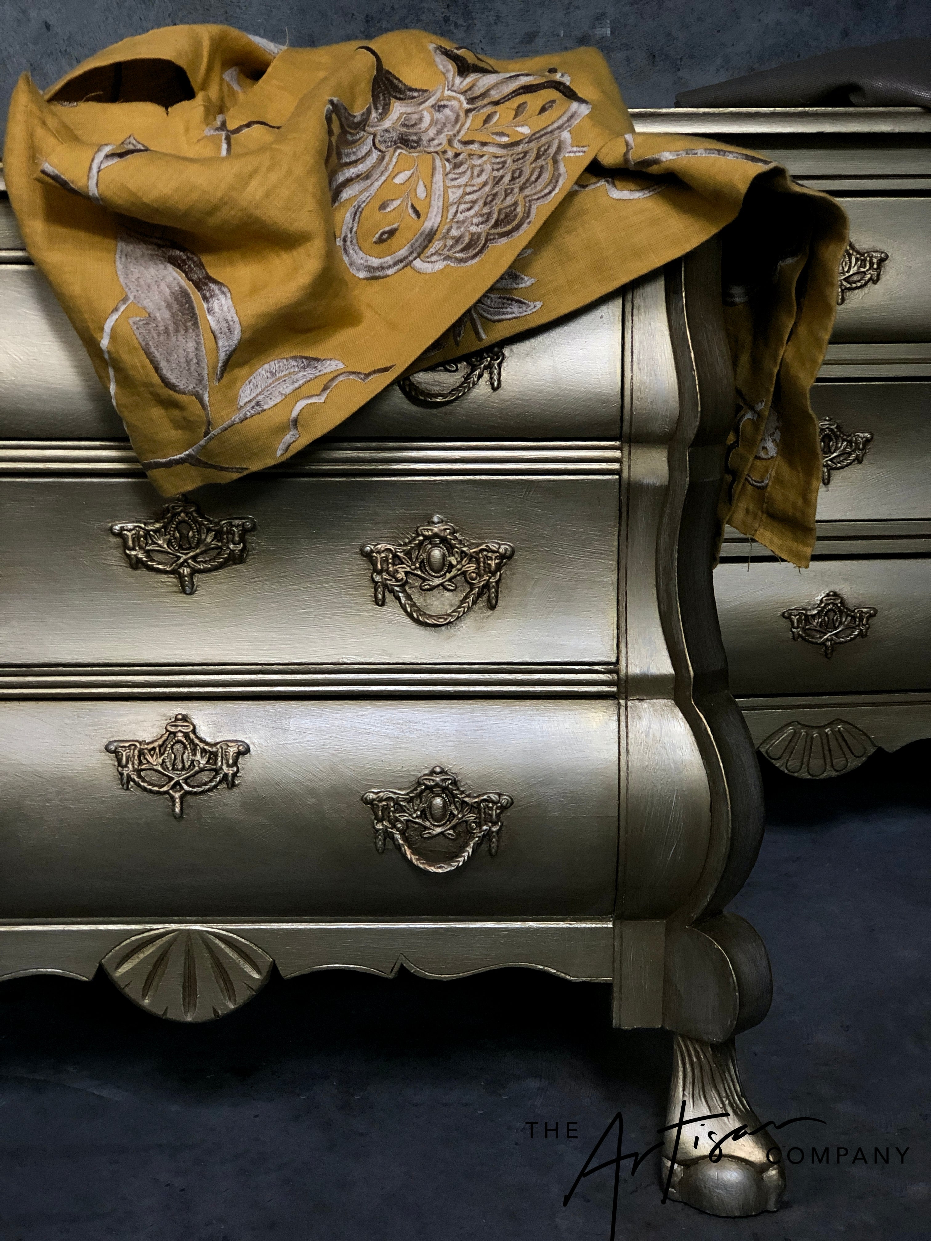 Not For Sale - Handpainted French bedsides in Metallics