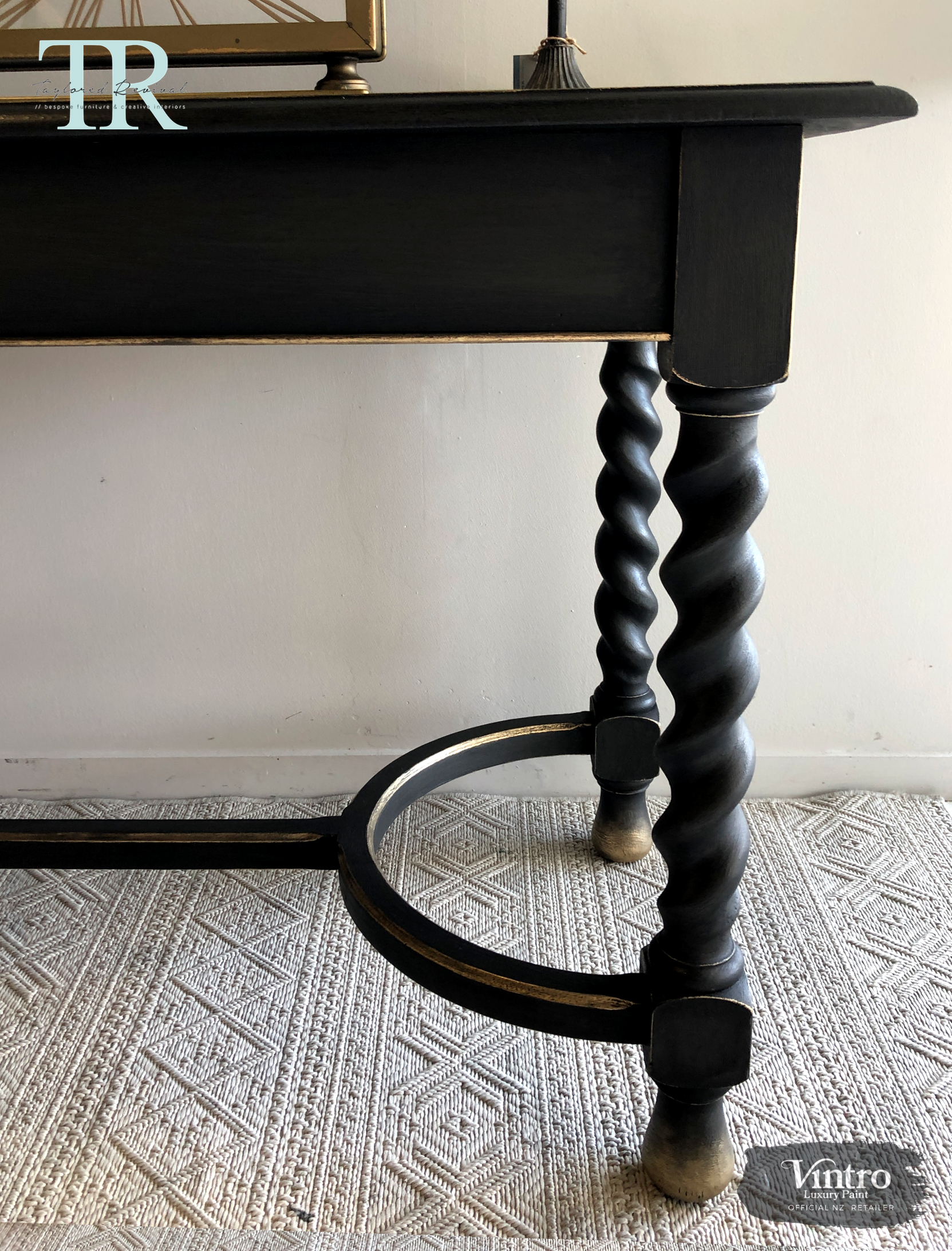 Not For Sale - Commissioned Hall Table in Midnight with Victorian Black Wax