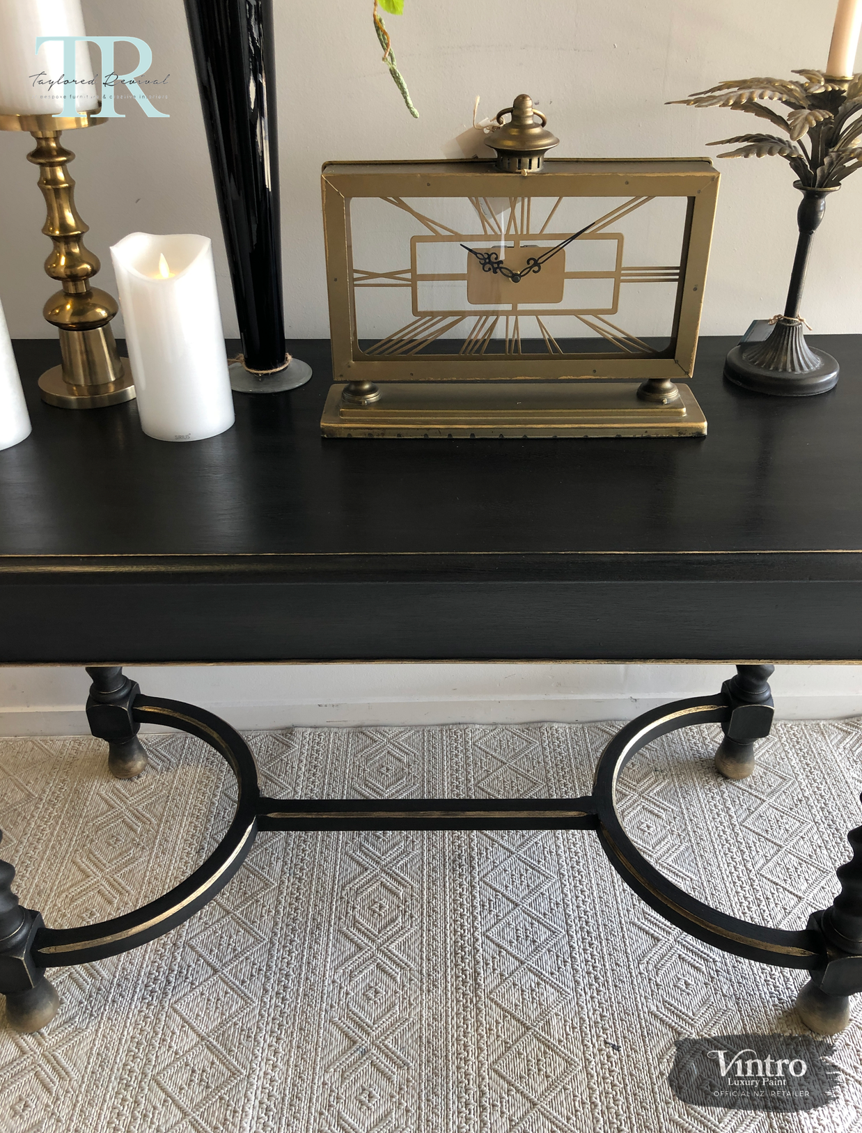 Not For Sale - Commissioned Hall Table in Midnight with Victorian Black Wax