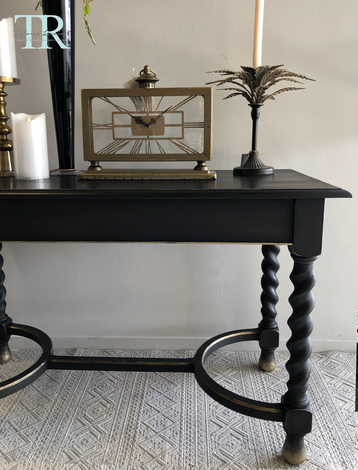 Not For Sale - Commissioned Hall Table in Midnight with Victorian Black Wax