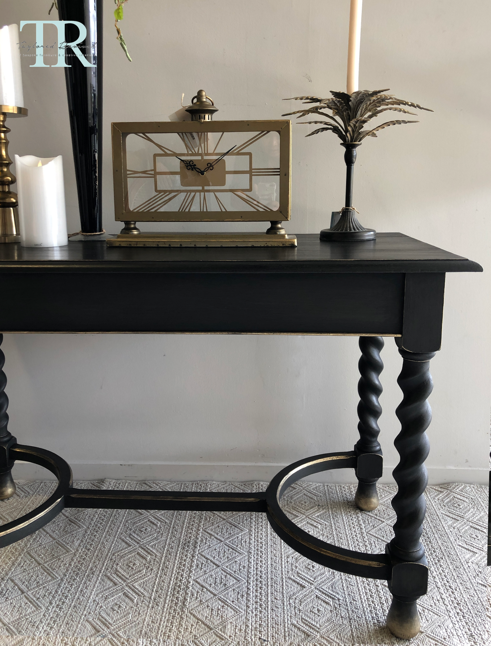 Not For Sale - Commissioned Hall Table in Midnight with Victorian Black Wax