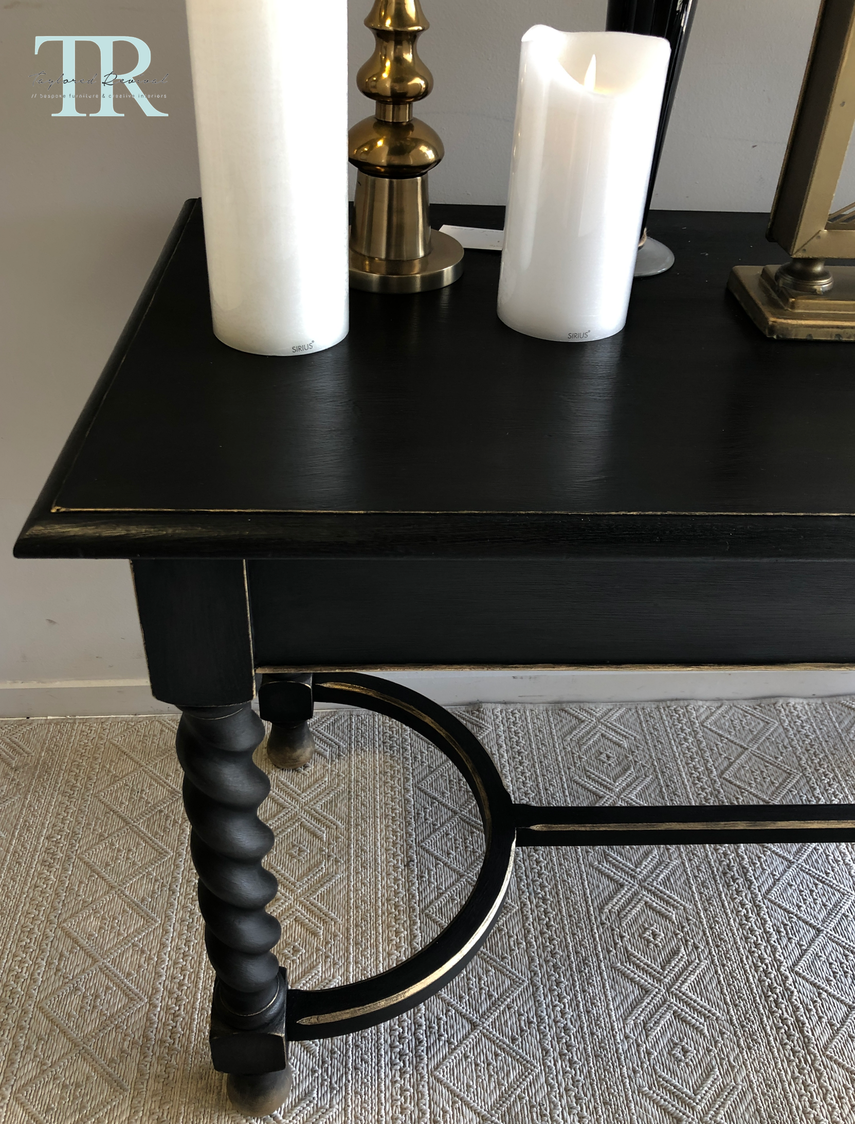 Not For Sale - Commissioned Hall Table in Midnight with Victorian Black Wax
