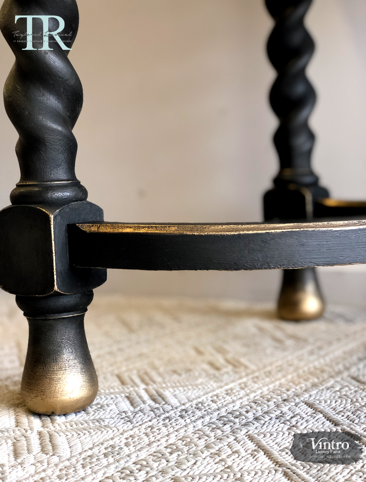 Not For Sale - Commissioned Hall Table in Midnight with Victorian Black Wax