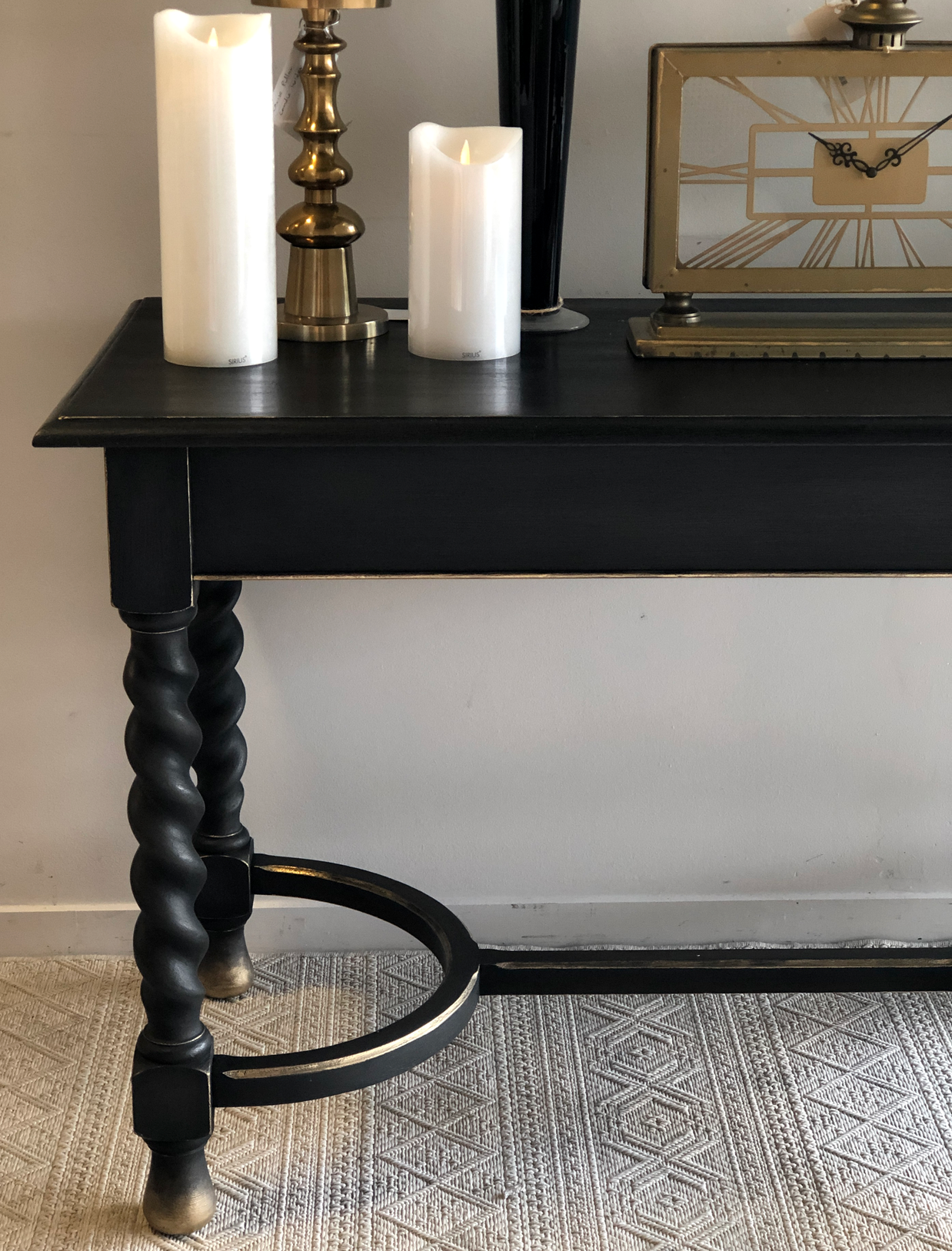 Not For Sale - Commissioned Hall Table in Midnight with Victorian Black Wax