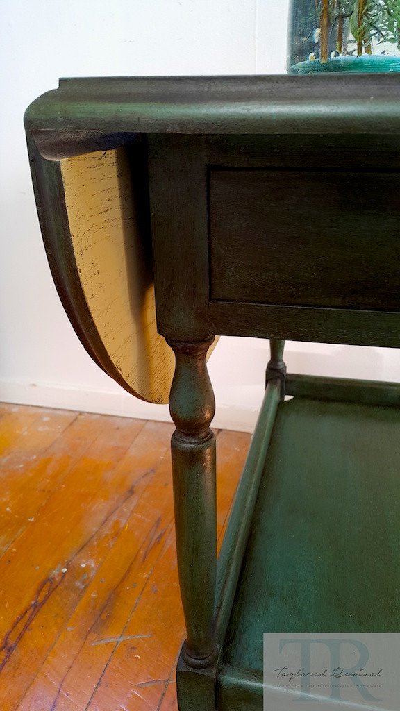 Not For Sale - Commissioned Oak Tea Trolley in dark forest green