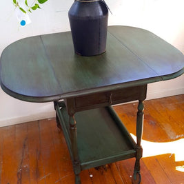 Not For Sale - Commissioned Oak Tea Trolley in dark forest green