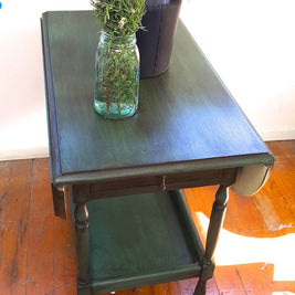 Not For Sale - Commissioned Oak Tea Trolley in dark forest green