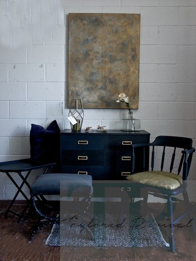 Not For Sale - Wilma: Blue butlers tray, TR collection #1 one dark midcentury evening