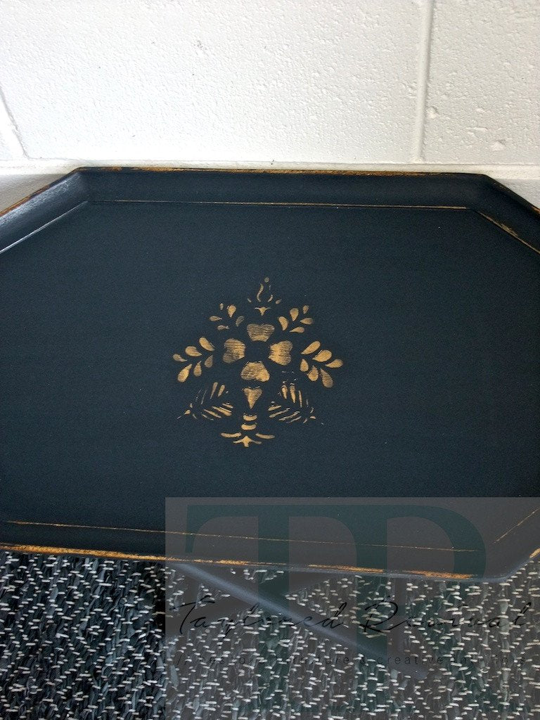 Not For Sale - Wilma: Blue butlers tray, TR collection #1 one dark midcentury evening