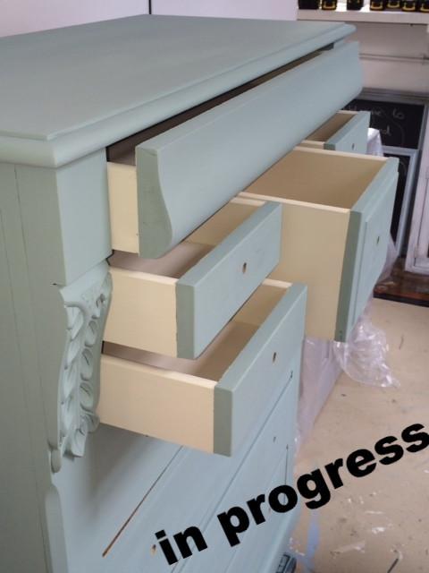 Not For Sale - Commissioned duck egg blue drawers