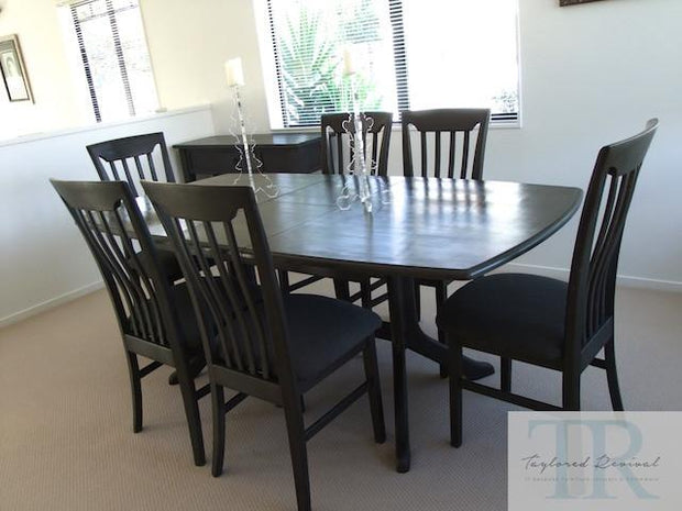 Commissioned dining room suite in antique black