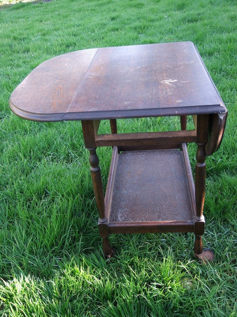Not For Sale - Commissioned Oak Tea Trolley in dark forest green