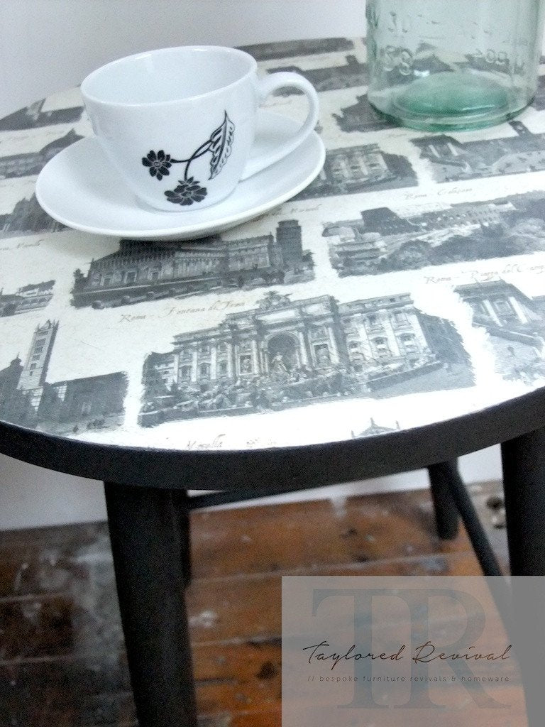 Not For Sale - Mya: Side Table in Graphite with high quality print made in italy