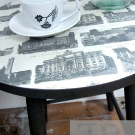 Not For Sale - Mya: Side Table in Graphite with high quality print made in italy