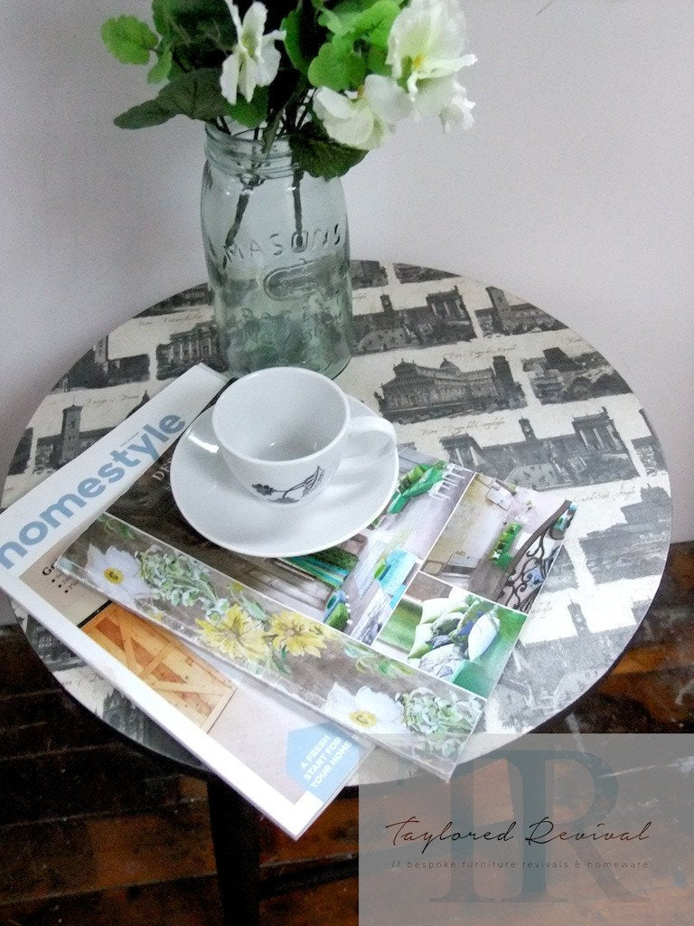 Not For Sale - Mya: Side Table in Graphite with high quality print made in italy