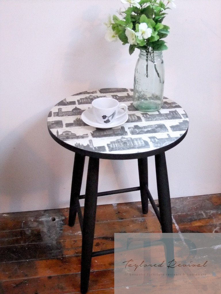 Not For Sale - Mya: Side Table in Graphite with high quality print made in italy