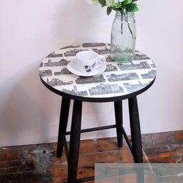 Not For Sale - Mya: Side Table in Graphite with high quality print made in italy
