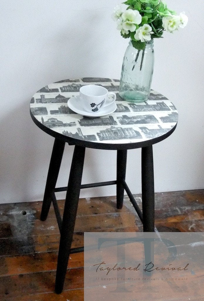 Not For Sale - Mya: Side Table in Graphite with high quality print made in italy
