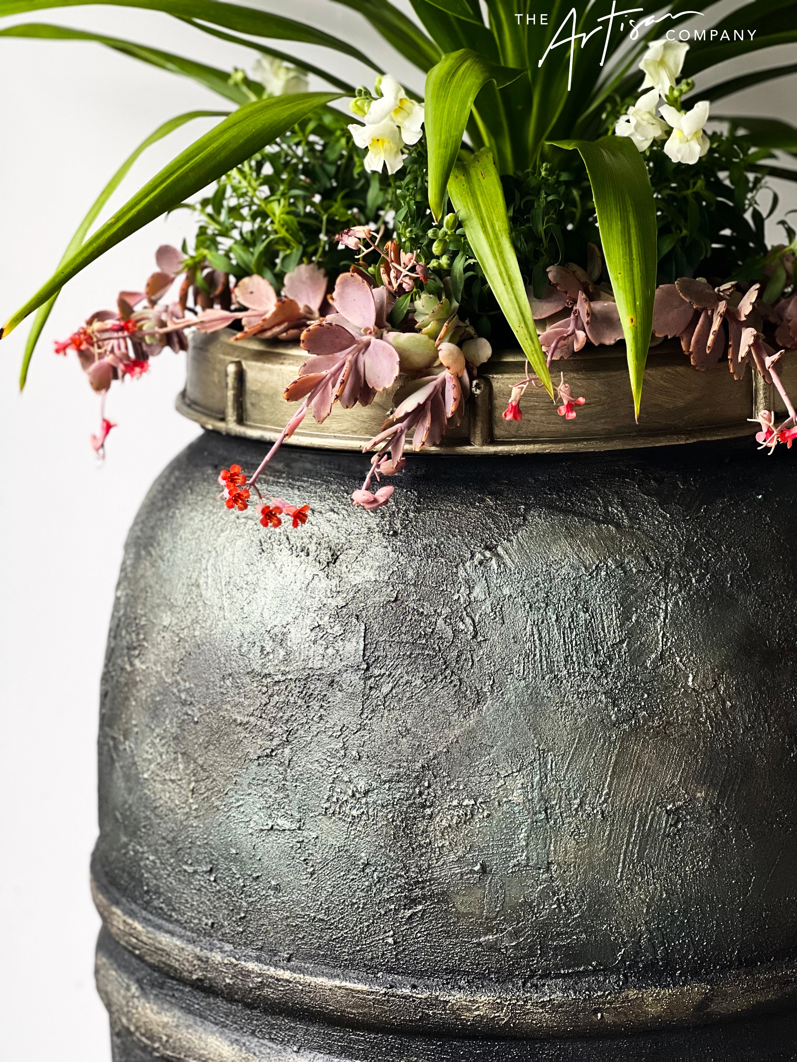 Not For Sale - Plastic Olive Barrel Turned Into A Decorative Stone Outdoor Pot Tutorial
