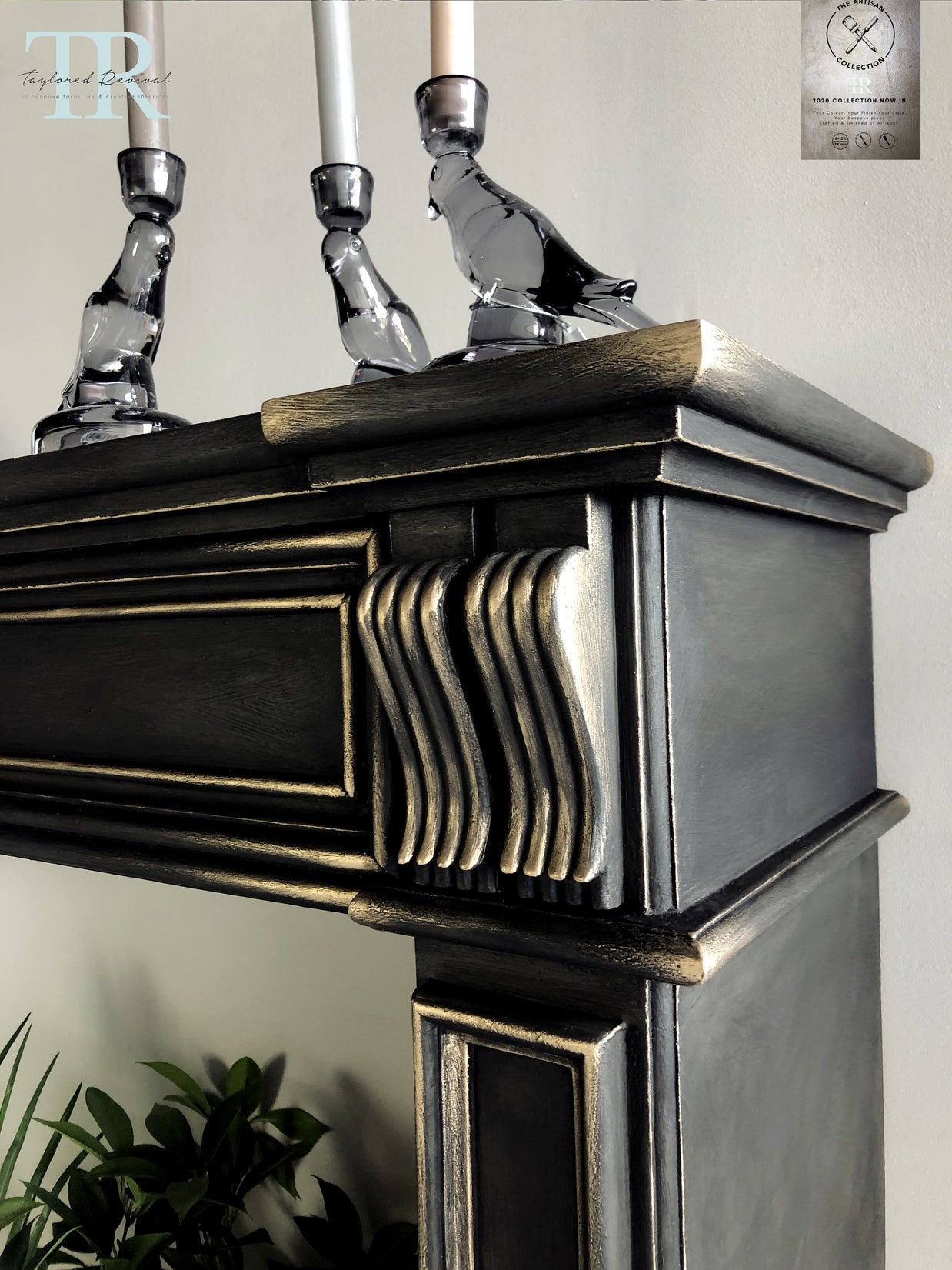 Not For Sale - Commissioned Fire place surround in Midnight with Victorian Black wax