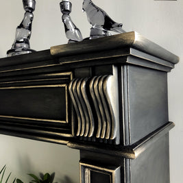 Not For Sale - Commissioned Fire place surround in Midnight with Victorian Black wax