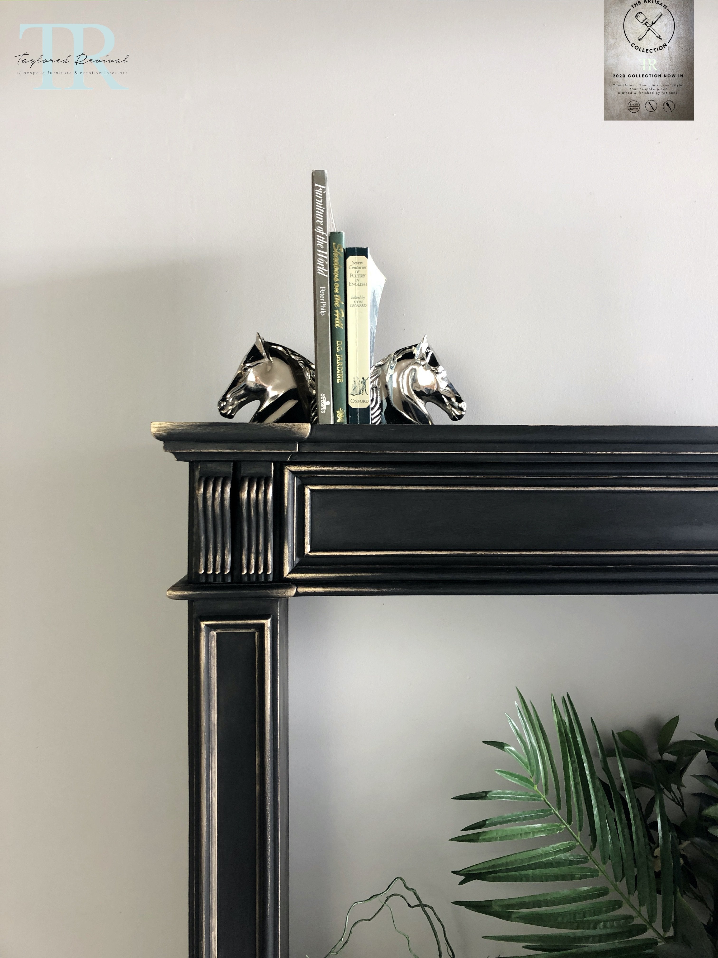 Not For Sale - Commissioned Fire place surround in Midnight with Victorian Black wax