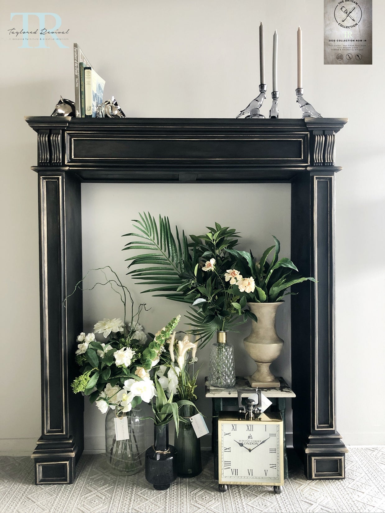 Not For Sale - Commissioned Fire place surround in Midnight with Victorian Black wax