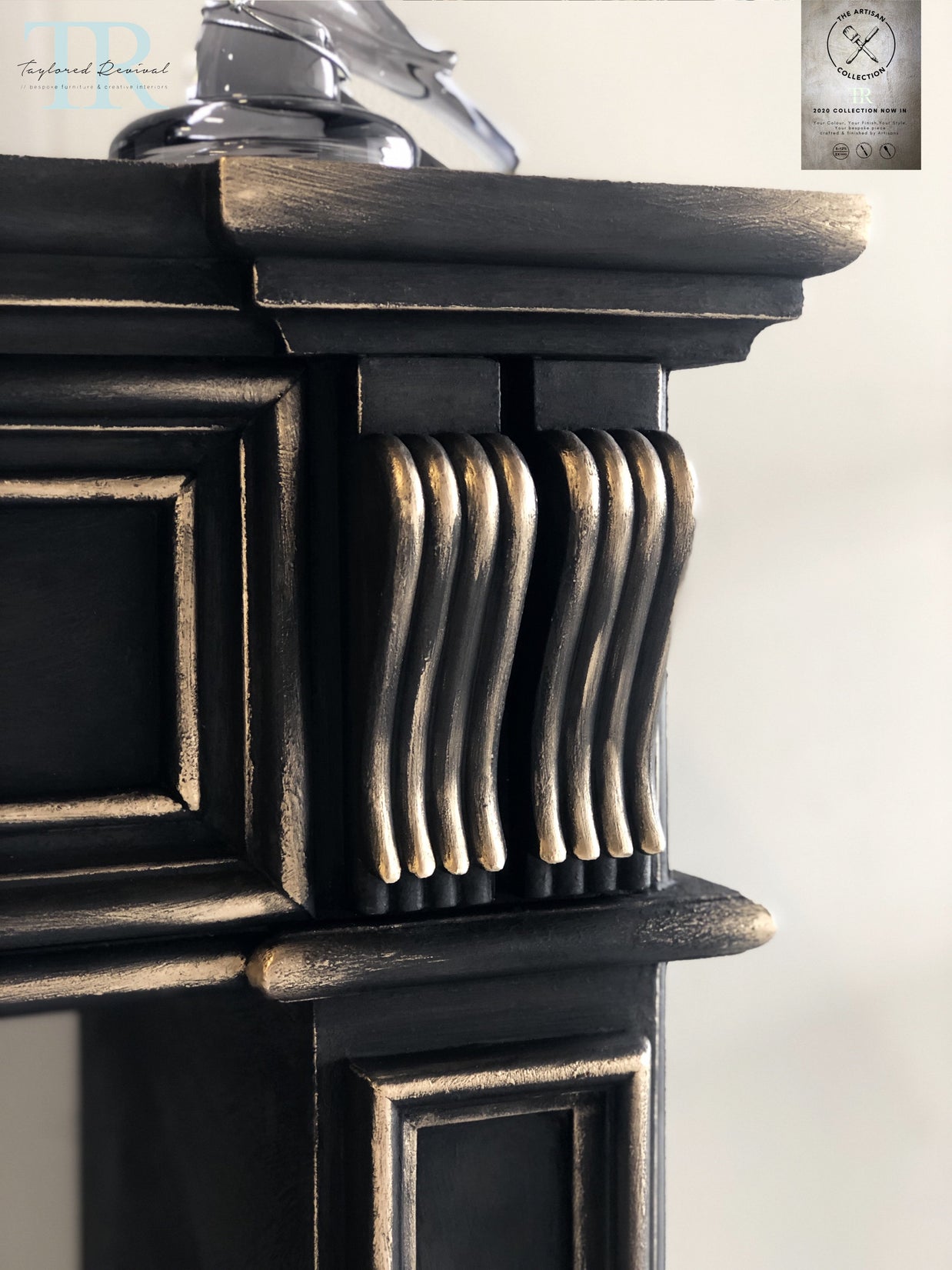 Not For Sale - Commissioned Fire place surround in Midnight with Victorian Black wax