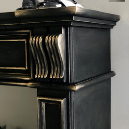 Not For Sale - Commissioned Fire place surround in Midnight with Victorian Black wax