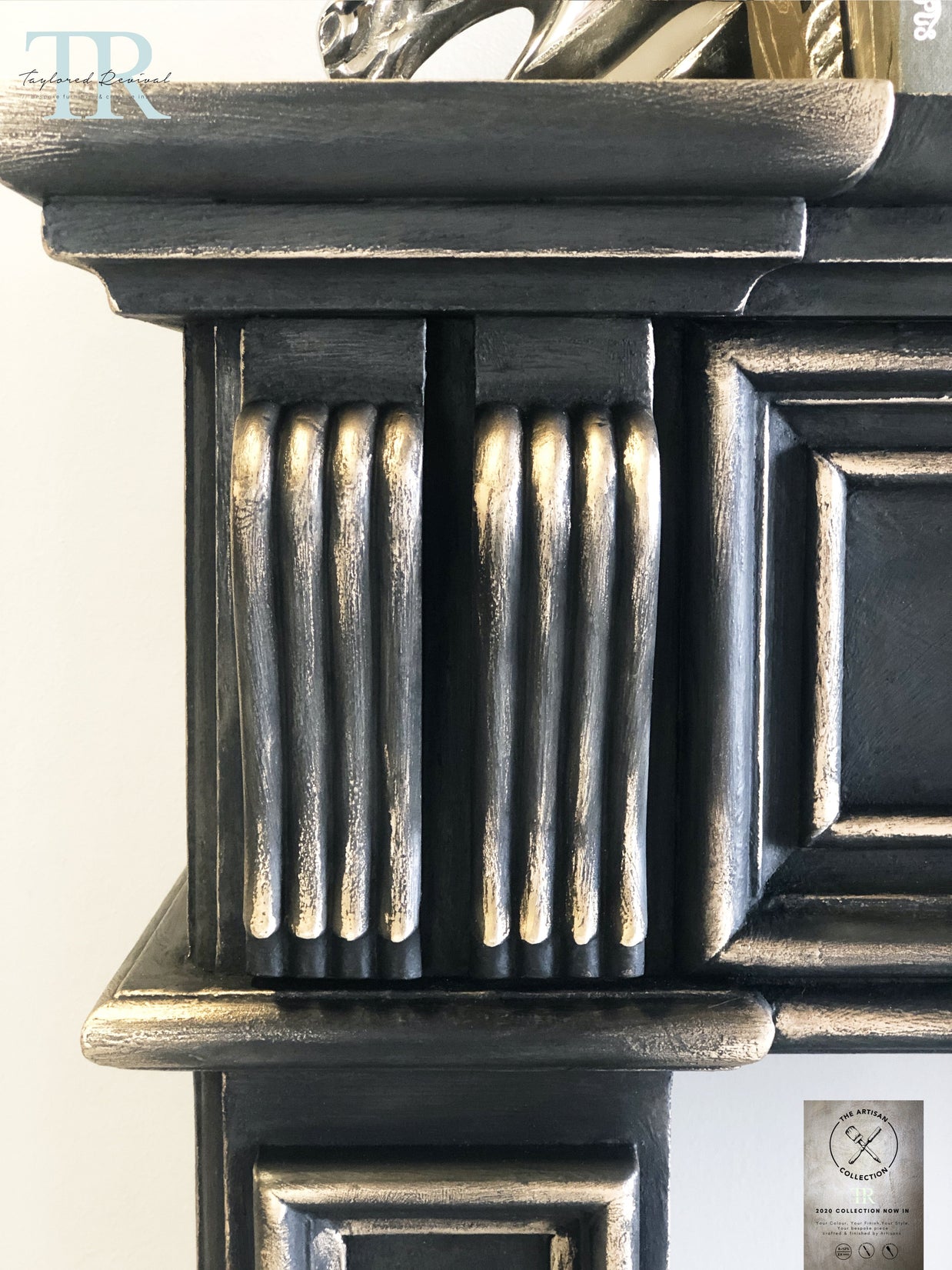 Not For Sale - Commissioned Fire place surround in Midnight with Victorian Black wax