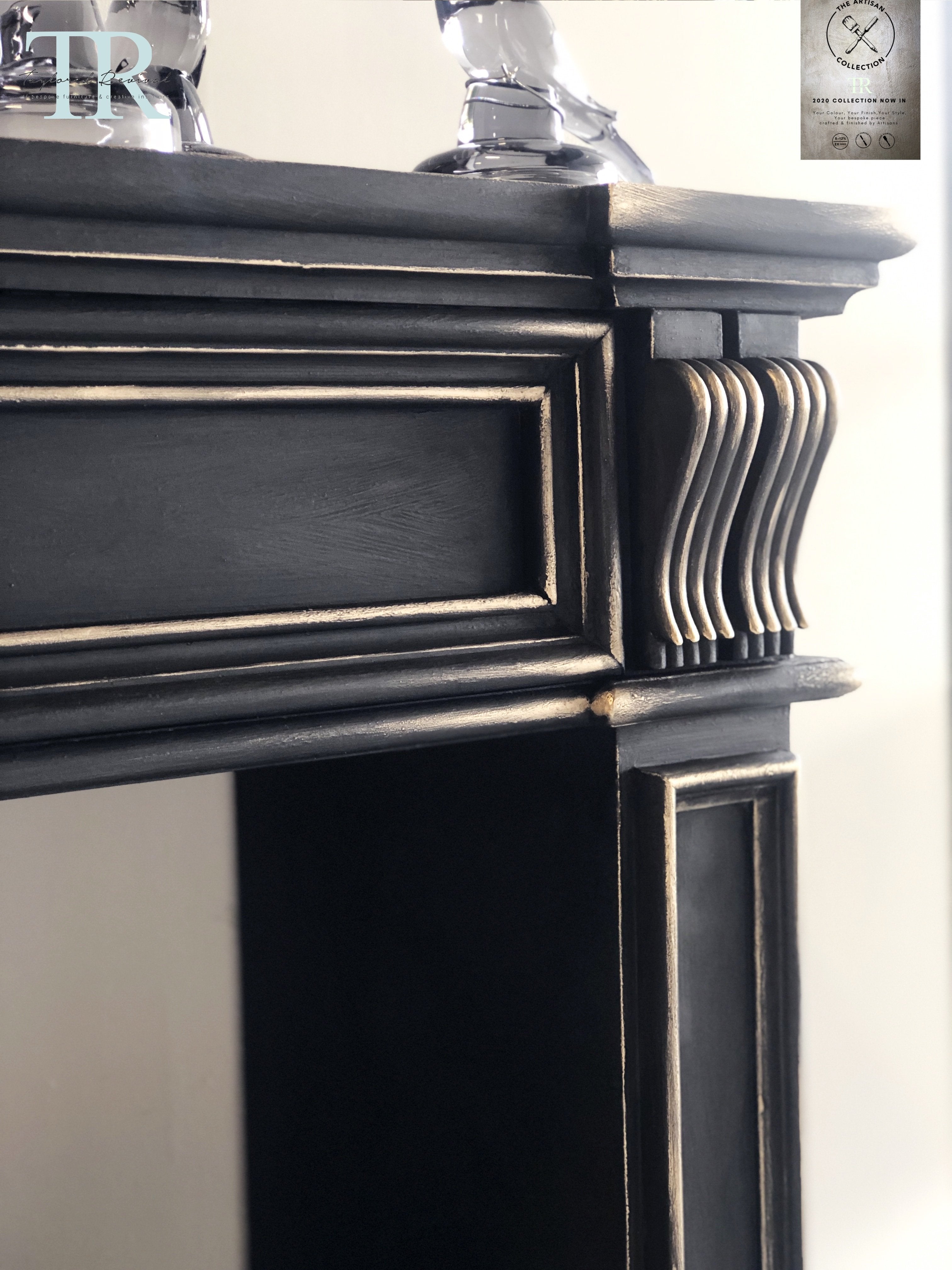 Not For Sale - Commissioned Fire place surround in Midnight with Victorian Black wax